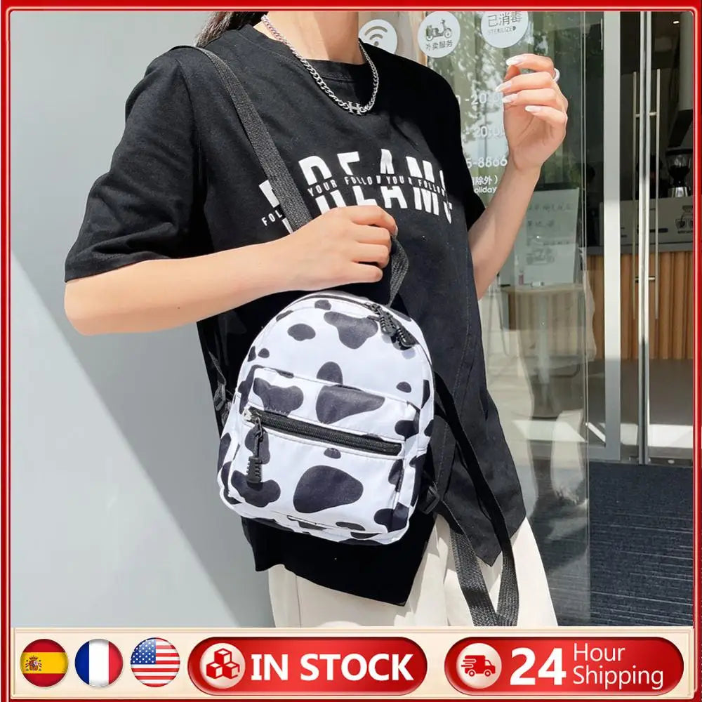 Stylish Women Backpack Preppy Style Animal Pattern Printing Nylon Handbags Leisure Student School Large Knapsacks Backpacks