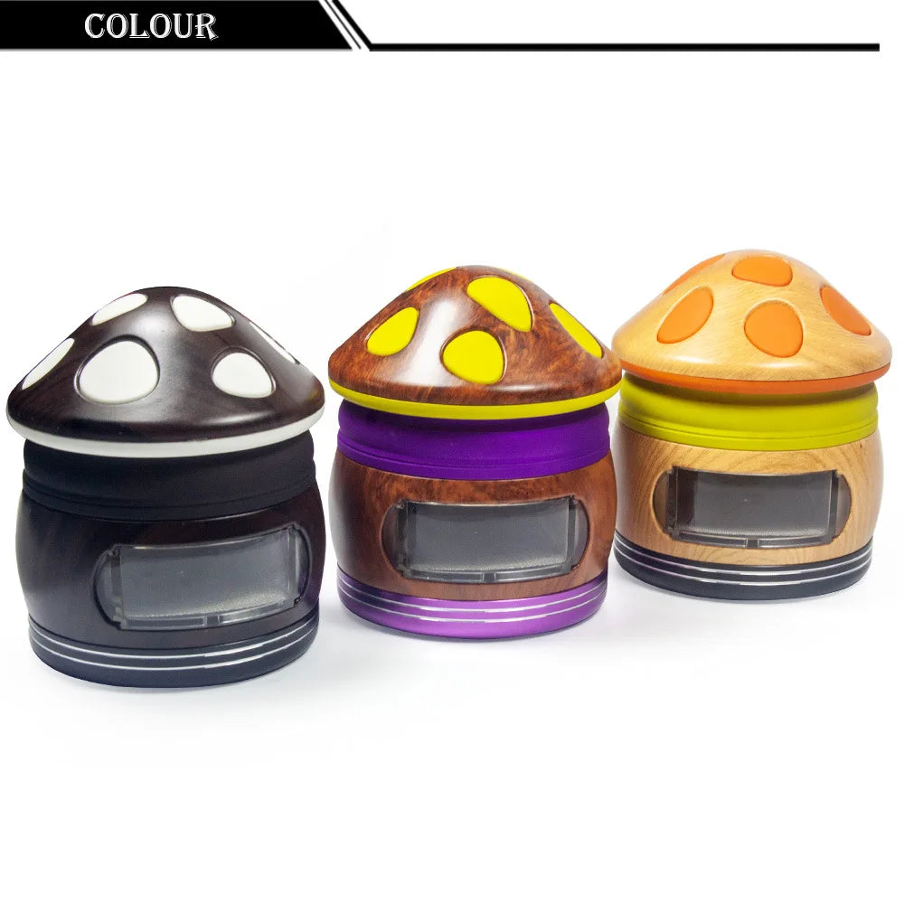 Mushroom Zinc Alloy Metal Plastic Smoke Grinder 4 layers Grinder Tobacco Grinder Smoking Accessories Gadgets for Men