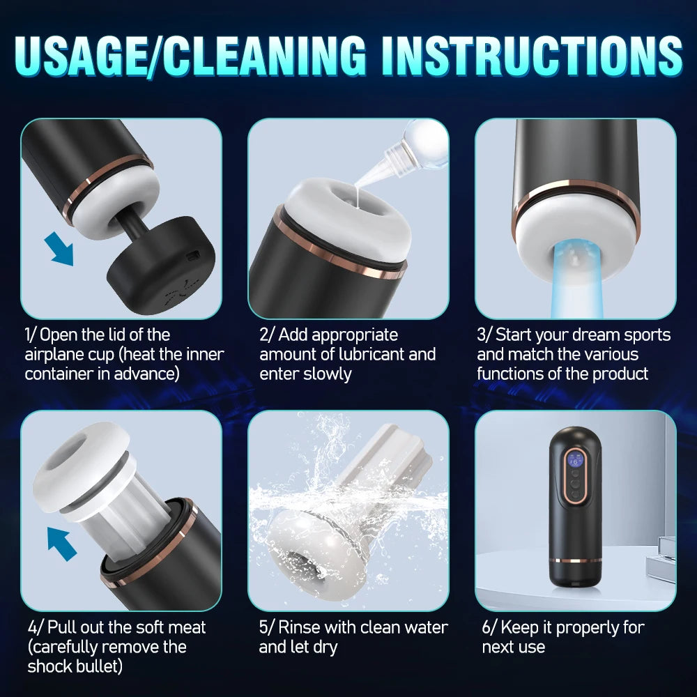 Automatic Telescopic Sucking Male Masturbator Vibrating Intelligent Heating Sexy Voice Earphone Pocket Pussy Sex Toy for Men