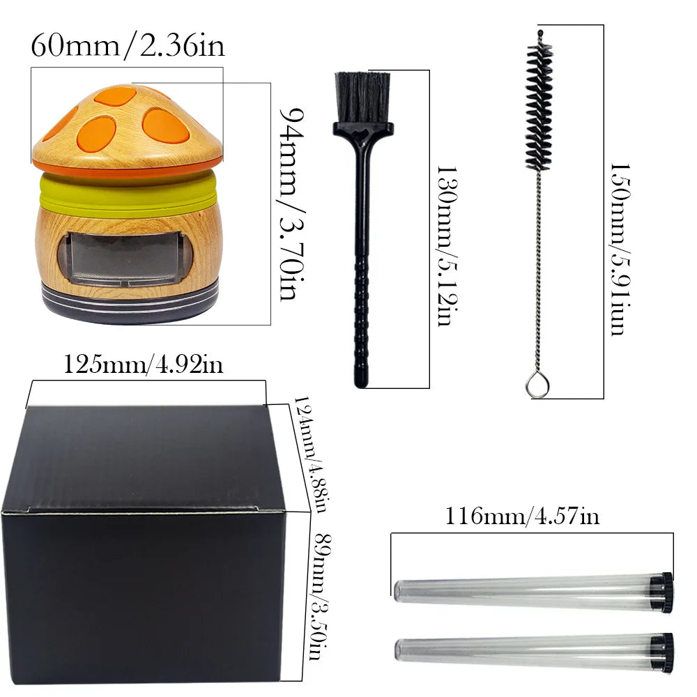 Mushroom Zinc Alloy Metal Plastic Smoke Grinder 4 layers Grinder Tobacco Grinder Smoking Accessories Gadgets for Men