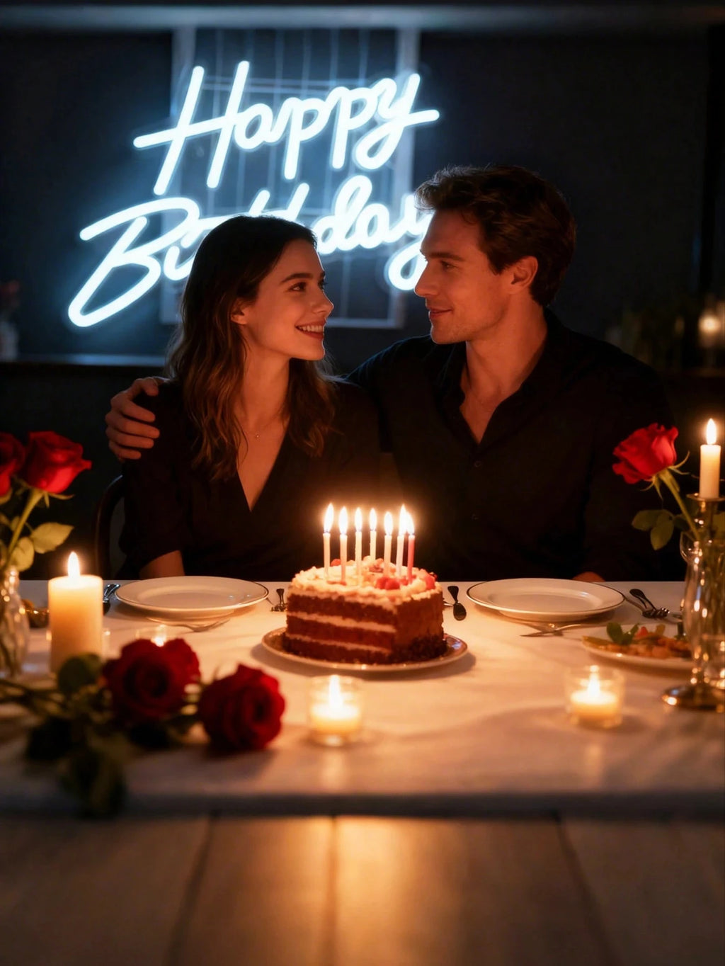 Pink/Cool White/Warm White Light Happy Birthday Neon Light Sign, Suitable for Restaurant Parties, Holiday Decorations, Party Venues, Bedroom Surprises, Living Room Gatherings, and as an Essential Photo Prop