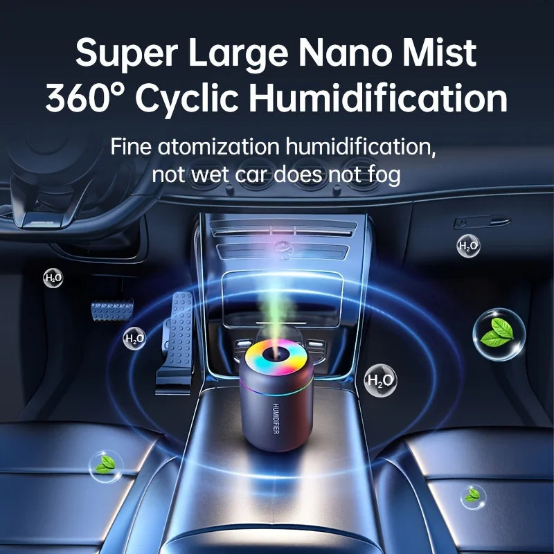 Mini Humidifier and Essential Oil Diffuser - Bedroom, Car Use with Cool Mist Technology, Quiet High Mist Volume and LED Light