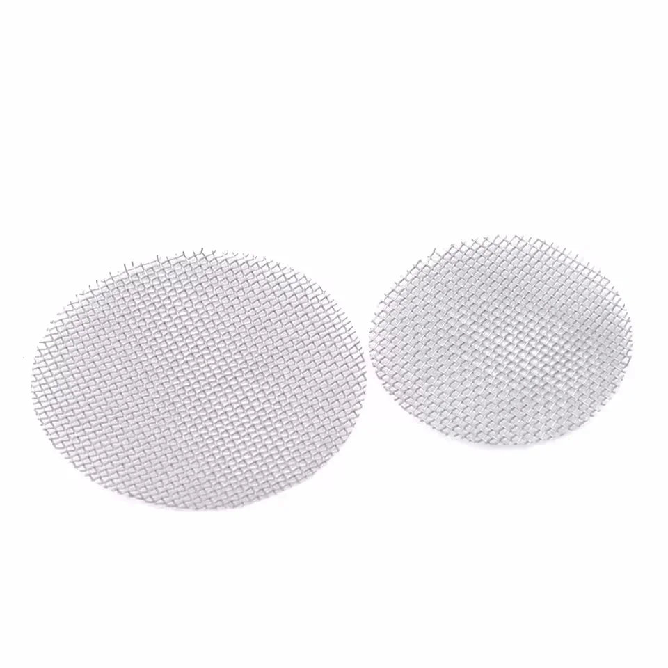 100Pcs Stainless Steel Smoking Pipe Filters Silver Screens Mesh Net Tobacco Smoking Combustion-supporting Accessories