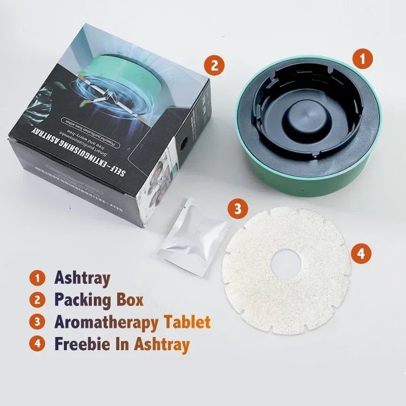 Professional Portable Smokeless Ashtray with Triple Filtration 98% Smoke Removal for Home Office Car Travel Odor Eliminator