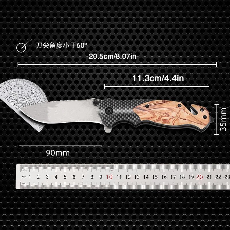 Multifunctional All Steel Portable Folding Knife Outdoor Tactical Camping Survival Fruit Hunting Tool Knife