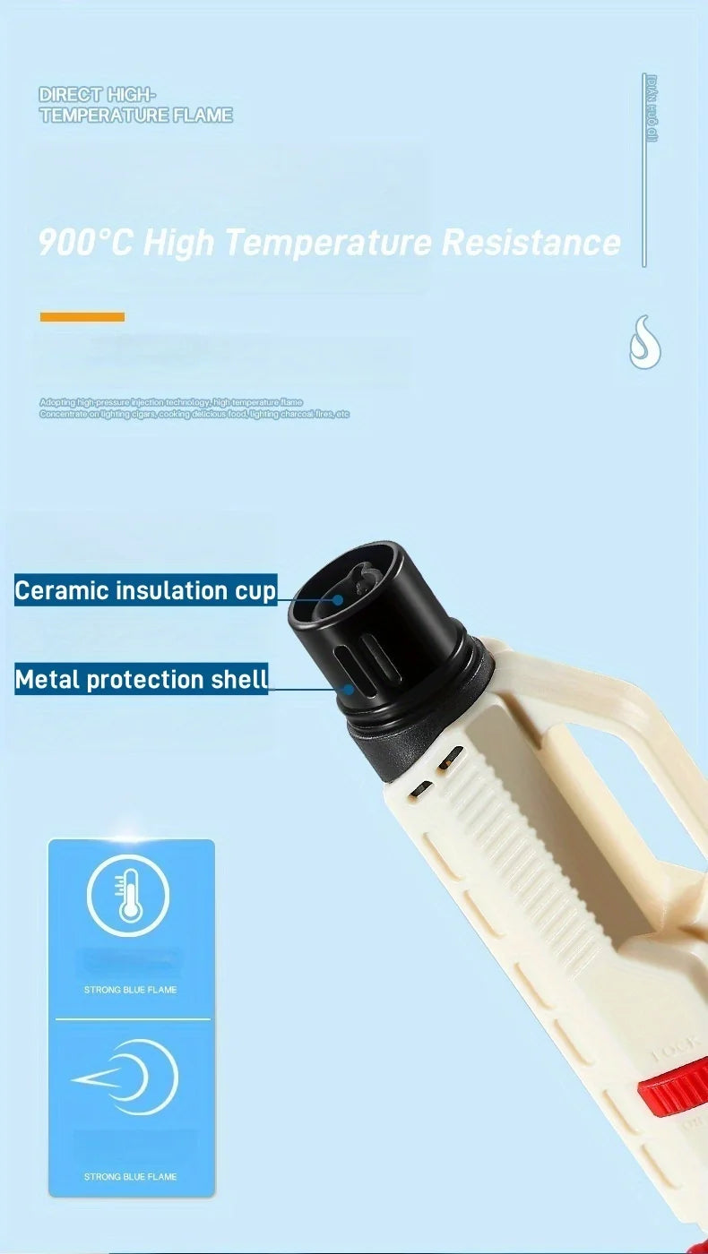 Portable 1800° Torch Jet Lighter Windproof Blue Flame 360 ° Reversible Ignition Butane Igniter for Kitchen BBQ Men's Gift