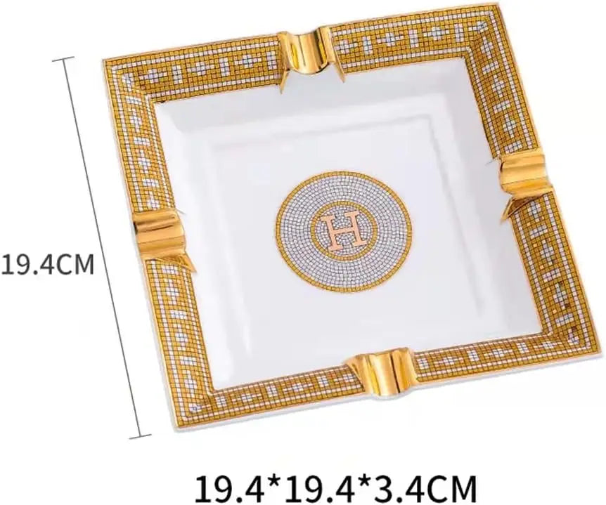 Elegant Cigar Ashtray for Indoor Outdoor Use, Desktop Smoking Ash Tray Home Office Decoration