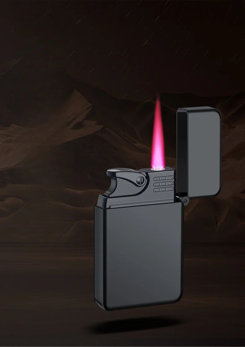 Gold Dragon Metal Torch Lighter Windproof Outdoor Survival Butane Jet Lighter Adjustable Flame for Camping BBQ Gift No Gas