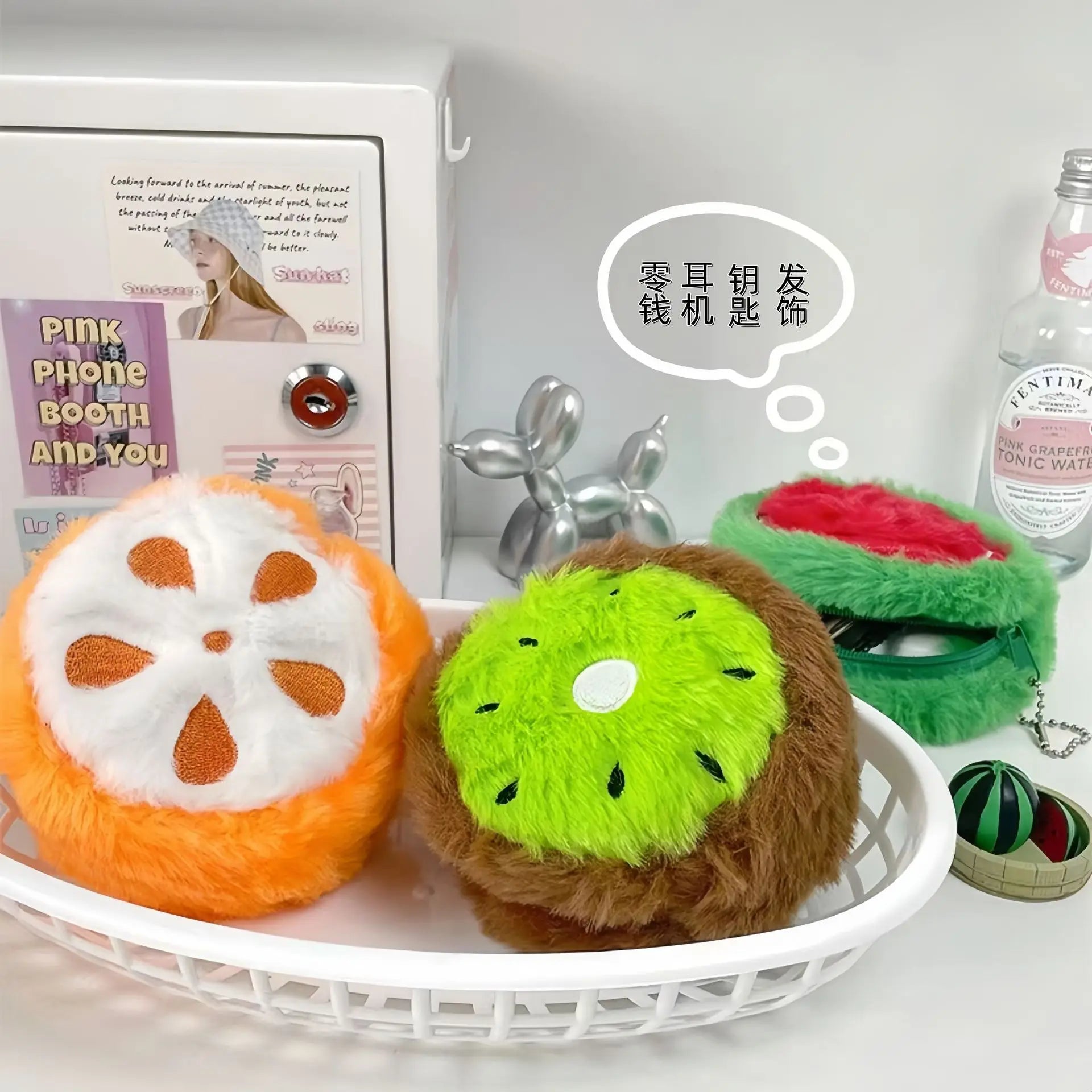 1pcs Cute Fruit Coin Purse, Orange Money Bag, Watermelon Coin Bag, Strawberry Storage Bag, Girl's Small Purse, Girlfriend Gift