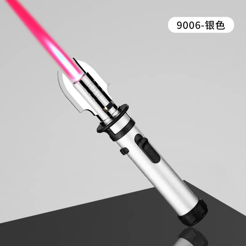 Powerful Windproof Torch Lighter, Butane Gas Inflatable Lighters Red Flame for Outdoor BBQ Kitchen Cooking Welding