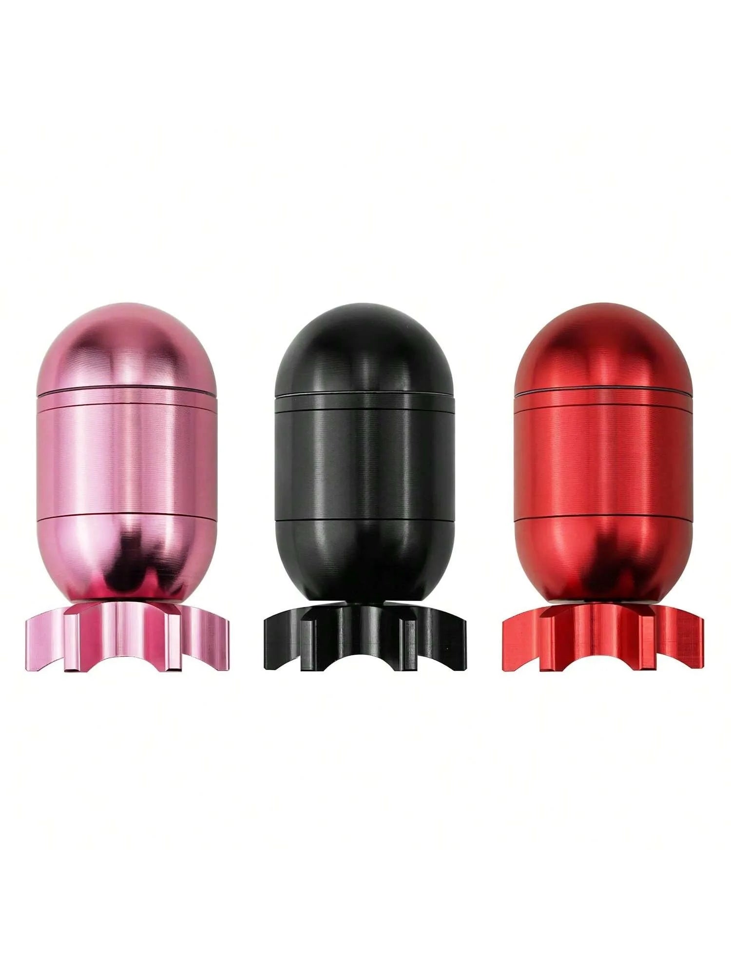 4-Layer Missile Shape Tobacco Grinder 1.5" Cute Aluminum Alloy Spice Grinder Cigarette Herb Manual Grinder with Cleaning Brush