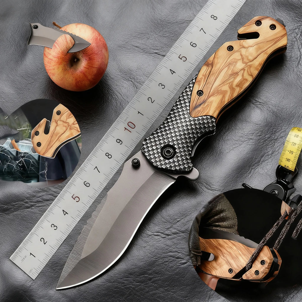 Multifunctional All Steel Portable Folding Knife Outdoor Tactical Camping Survival Fruit Hunting Tool Knife