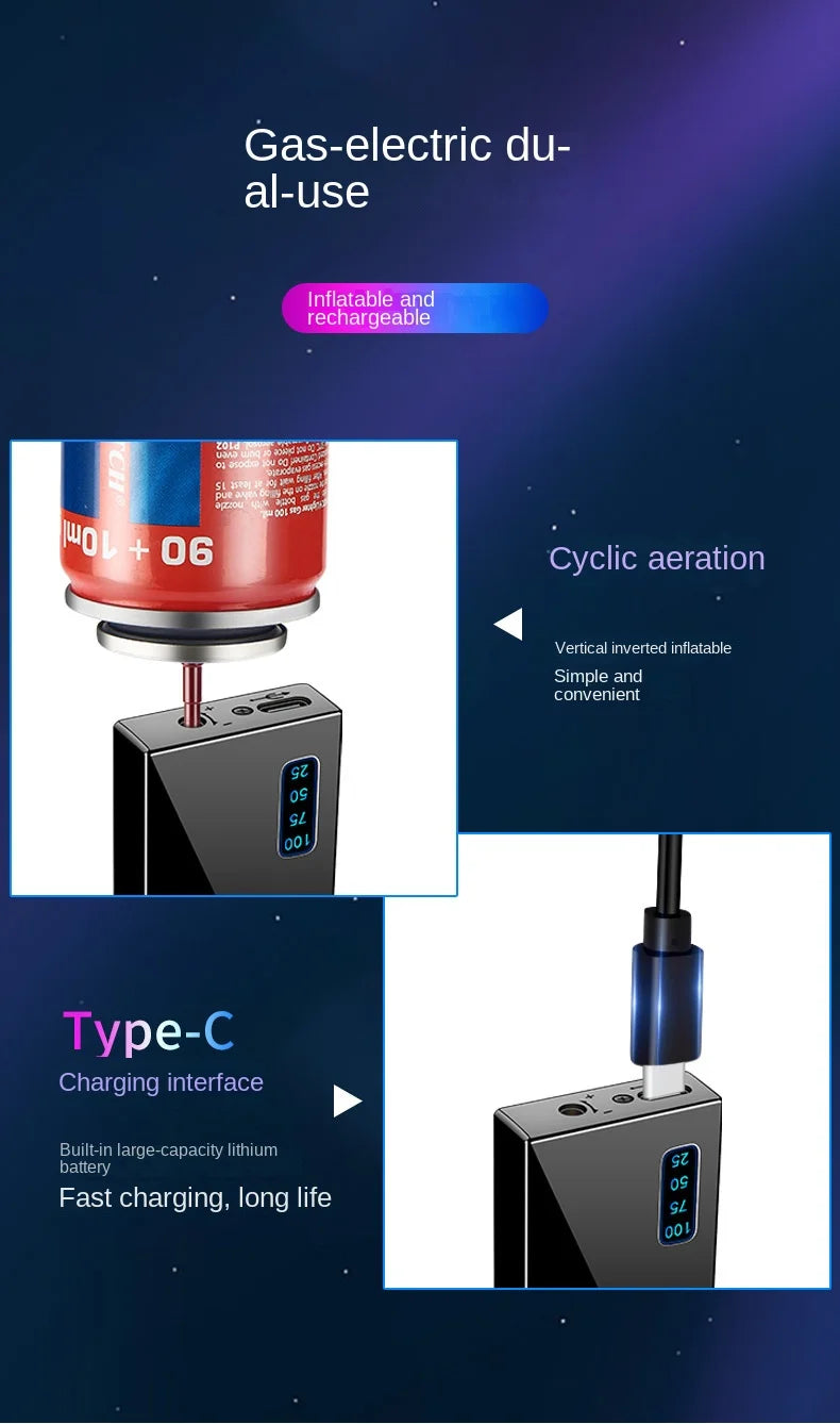Double Purpose Electric Lighter Butane Gas Torch Lighter Windproof Dual Arc Lighters Smoke Cigarette Gadgets for Men Gifts Box