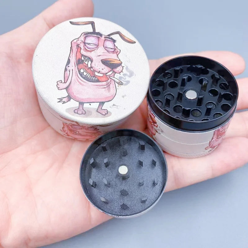 1.6/2inch Dog Herb Grinder Metal 4-layer Manual Salt Spice Mill Mortar Tobacco Crusher Raw Grass Grinder Cigarette Smoking Tool