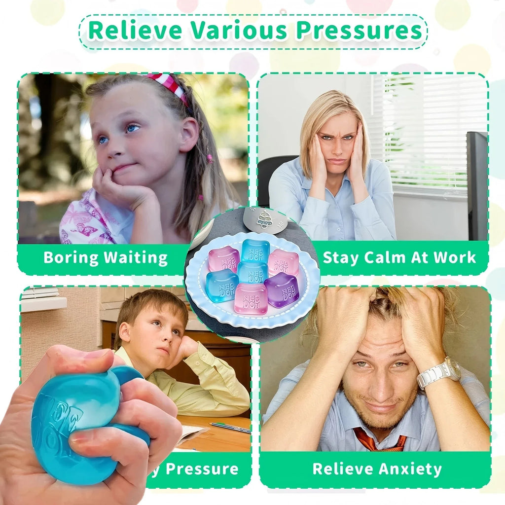 @ Trending Nee Doh Jellyfish & Cube Squish Toy, Soft Jelly Squeeze Stress Relief Fidget Toy, Sensory NeeDoh for Kids & Adults ##