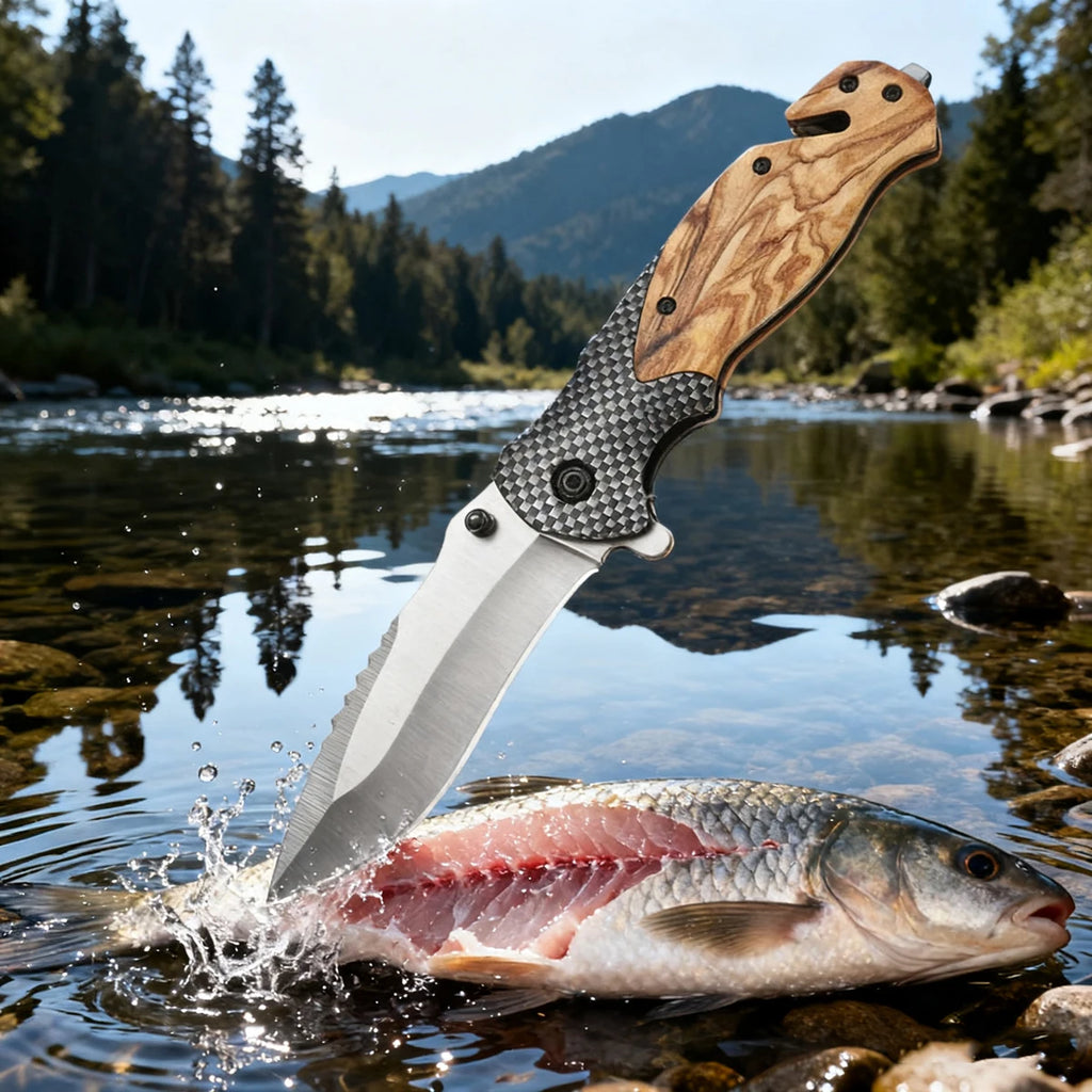 Multifunctional All Steel Portable Folding Knife Outdoor Tactical Camping Survival Fruit Hunting Tool Knife