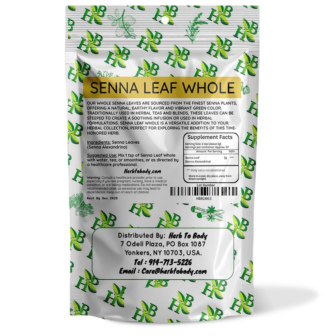 Herb To Body Senna Leaf Whole 4oz Dried Digestive Aid