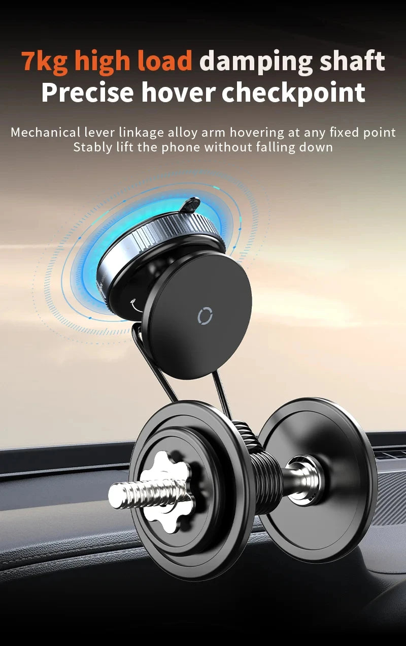 Magnetic Phone Holder Foldable Design 360° Adjustable Vacuum Car Mount For Cell Phone For iphone Live Streaming