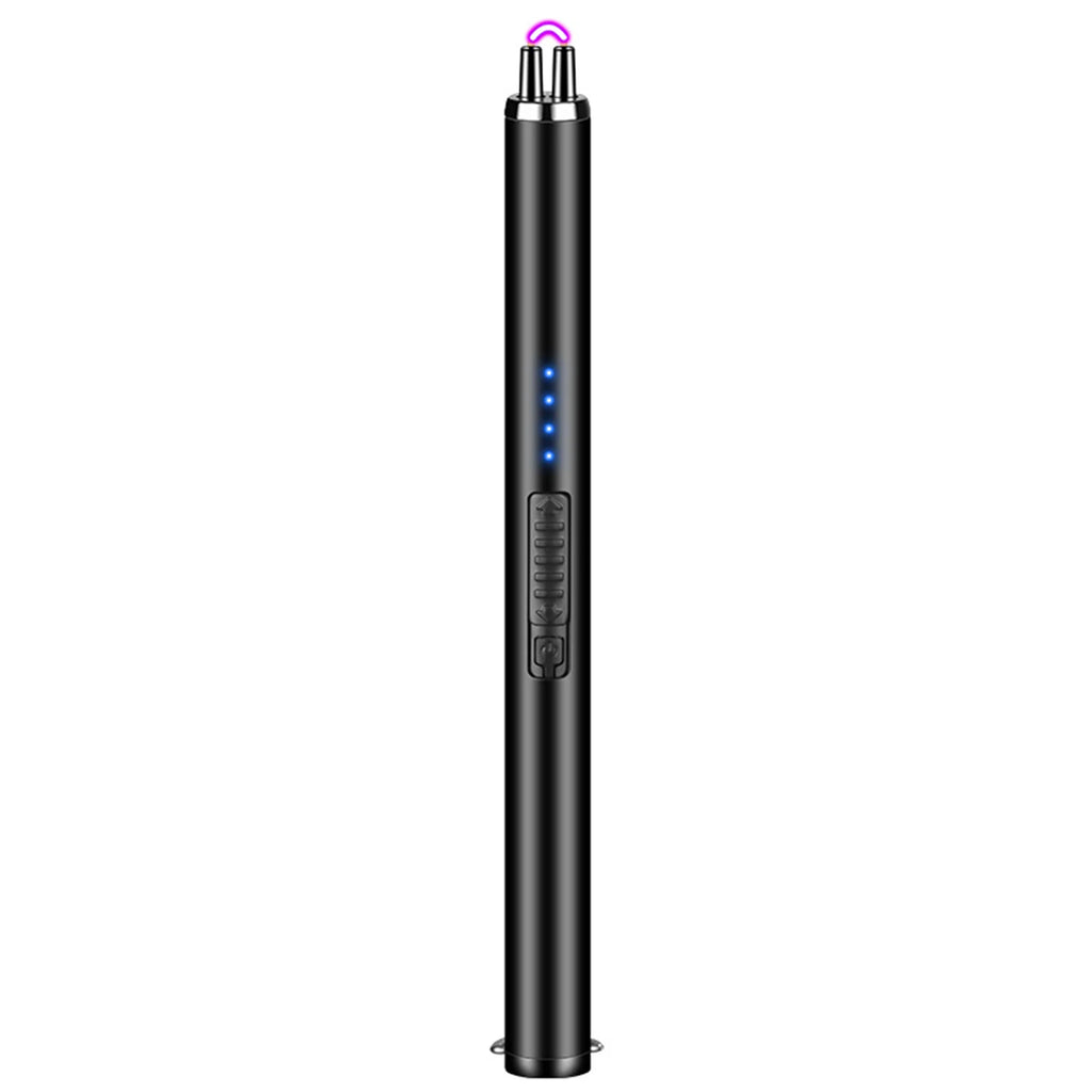 Random color - 2pc Windproof Kitchen Electric USB Lighter Long Candle BBQ  Camping Rechargeable Arc Flameless Plasma Lighter