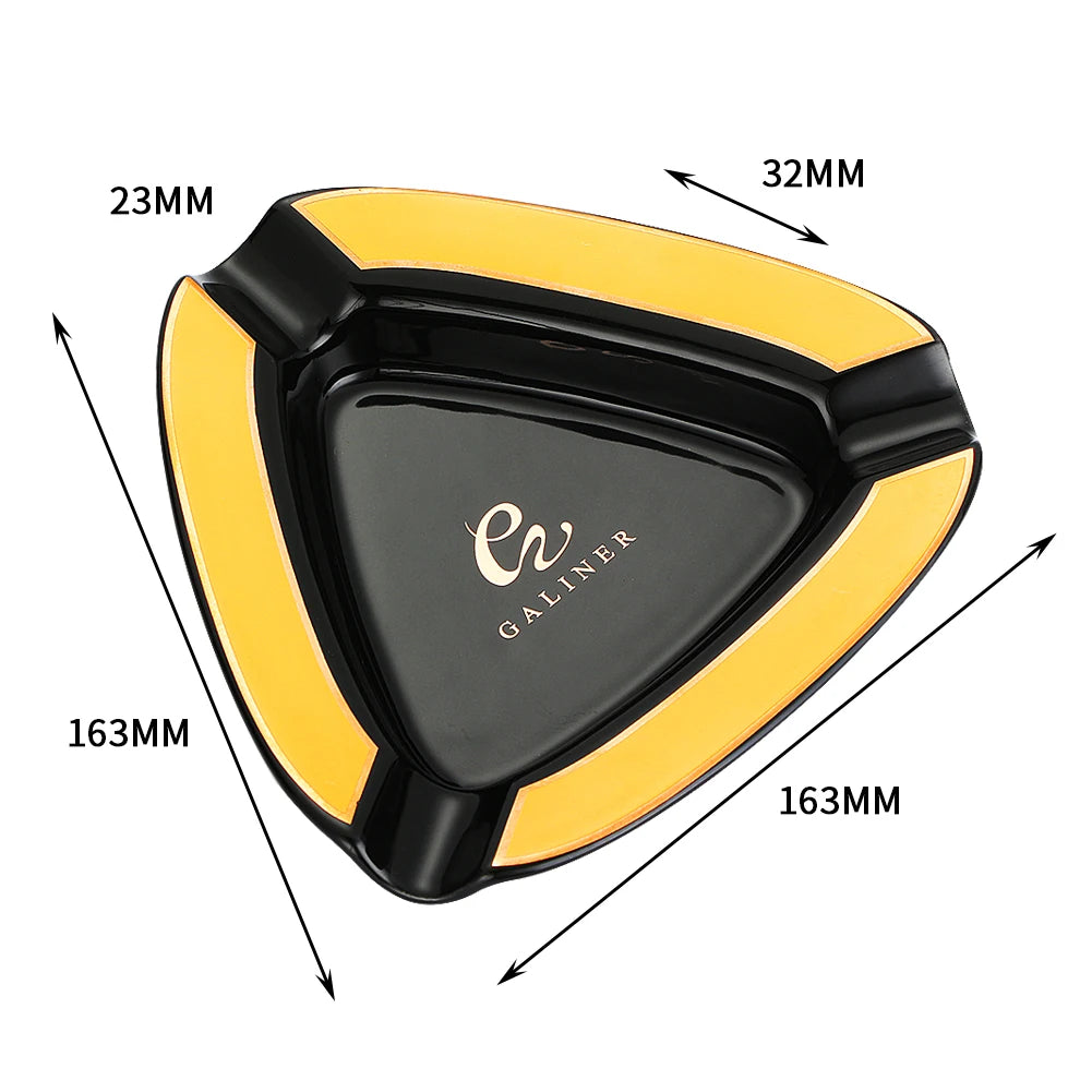 Portable Ceramic Cigar Ashtray Home 3 Slot Tube Ash Tray Travel Cigar Accessories Gift Box Packaging