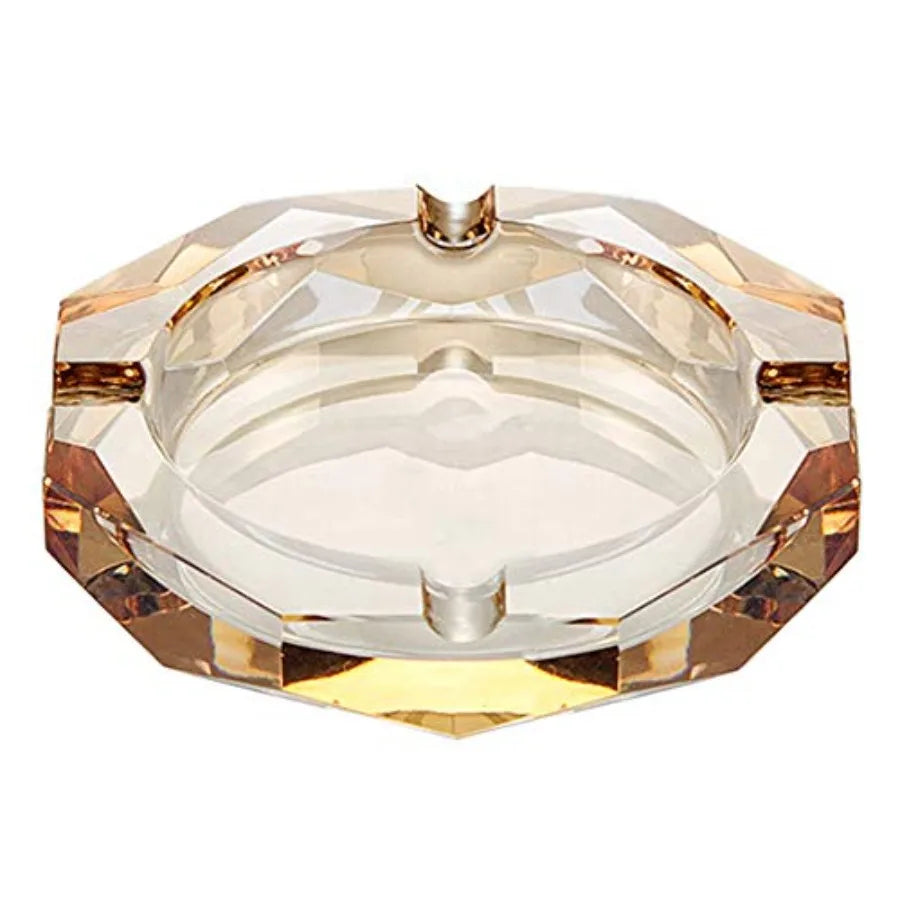 Crystal Glass Ashtray, Octagon Ash tray Cigar Cigarettes Ashtray Holder Office Home Desktop Tabletop Decoration