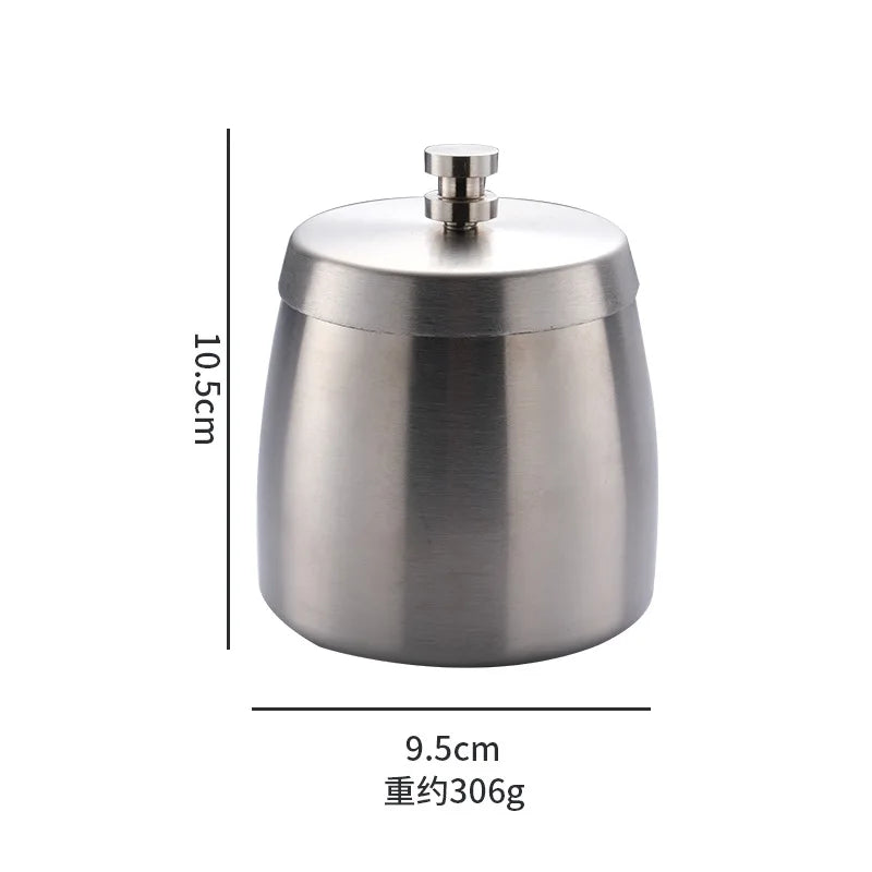 Portable Stainless Steel Ashtray U Groove, Creative Cigar Ashtrays with Cover, Windproof Smokeless Ashtray for Household Hotel