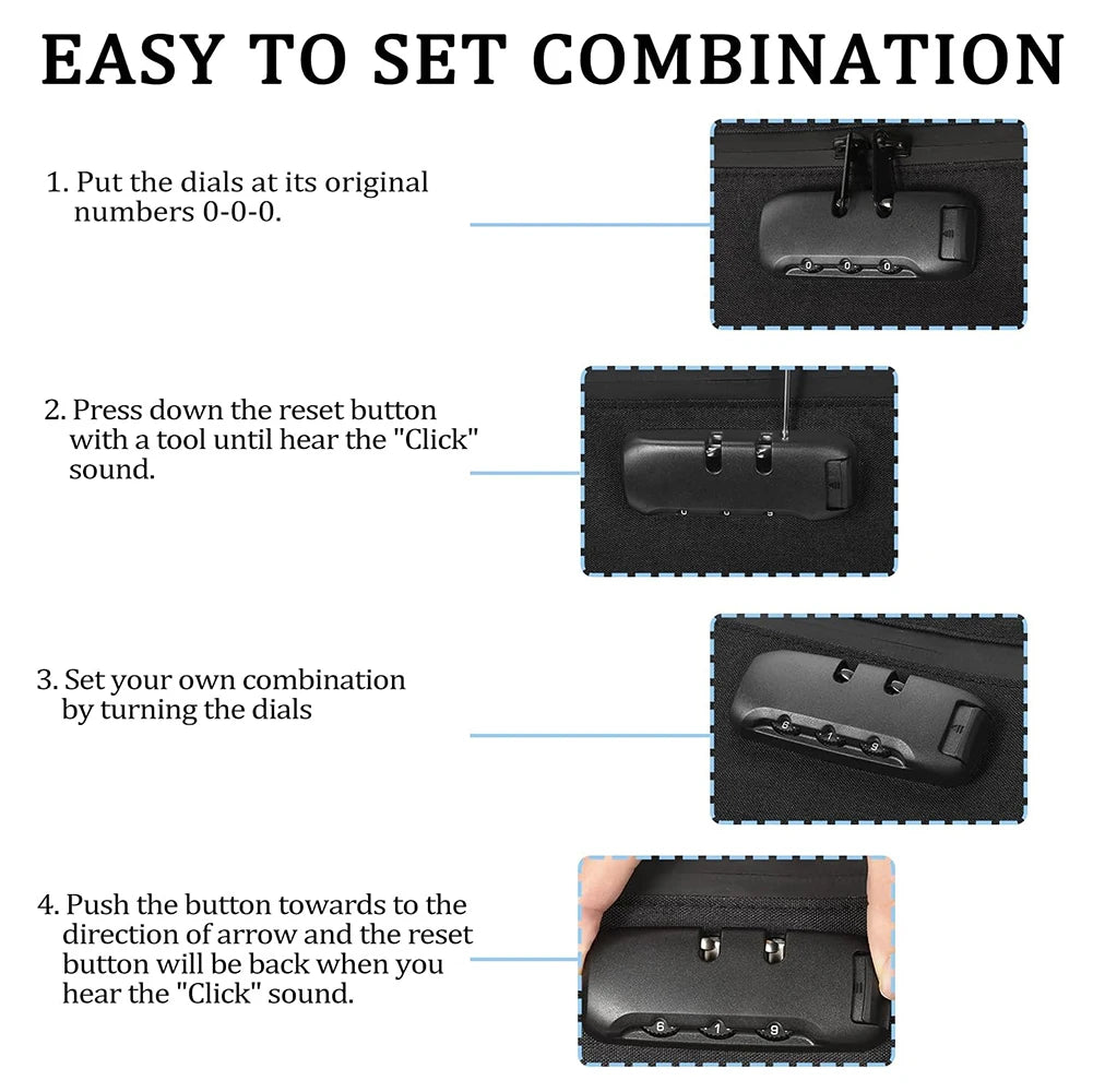 Odor Smell Proof Smoking Pipe Bag with Combination Lock Container Case Outdoor Travel Gift