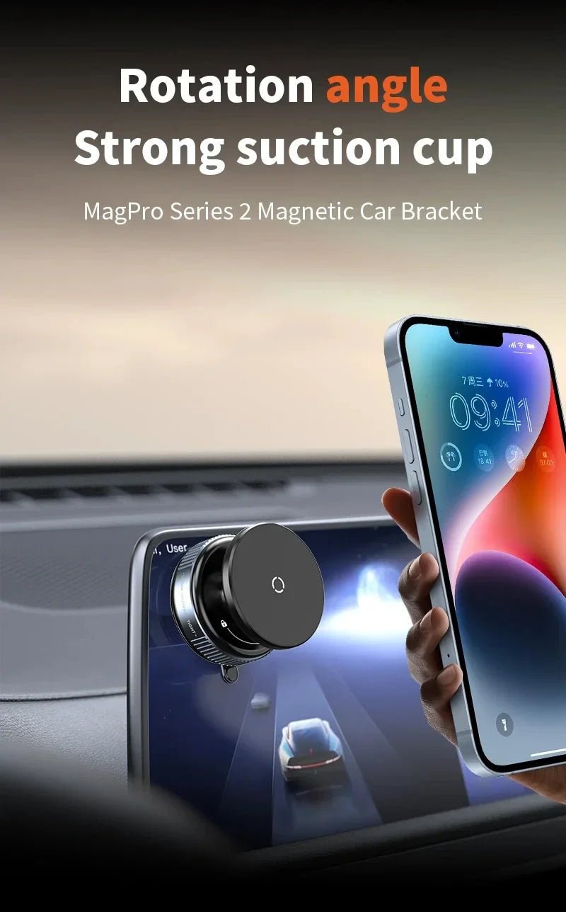 Magnetic Phone Holder Foldable Design 360° Adjustable Vacuum Car Mount For Cell Phone For iphone Live Streaming