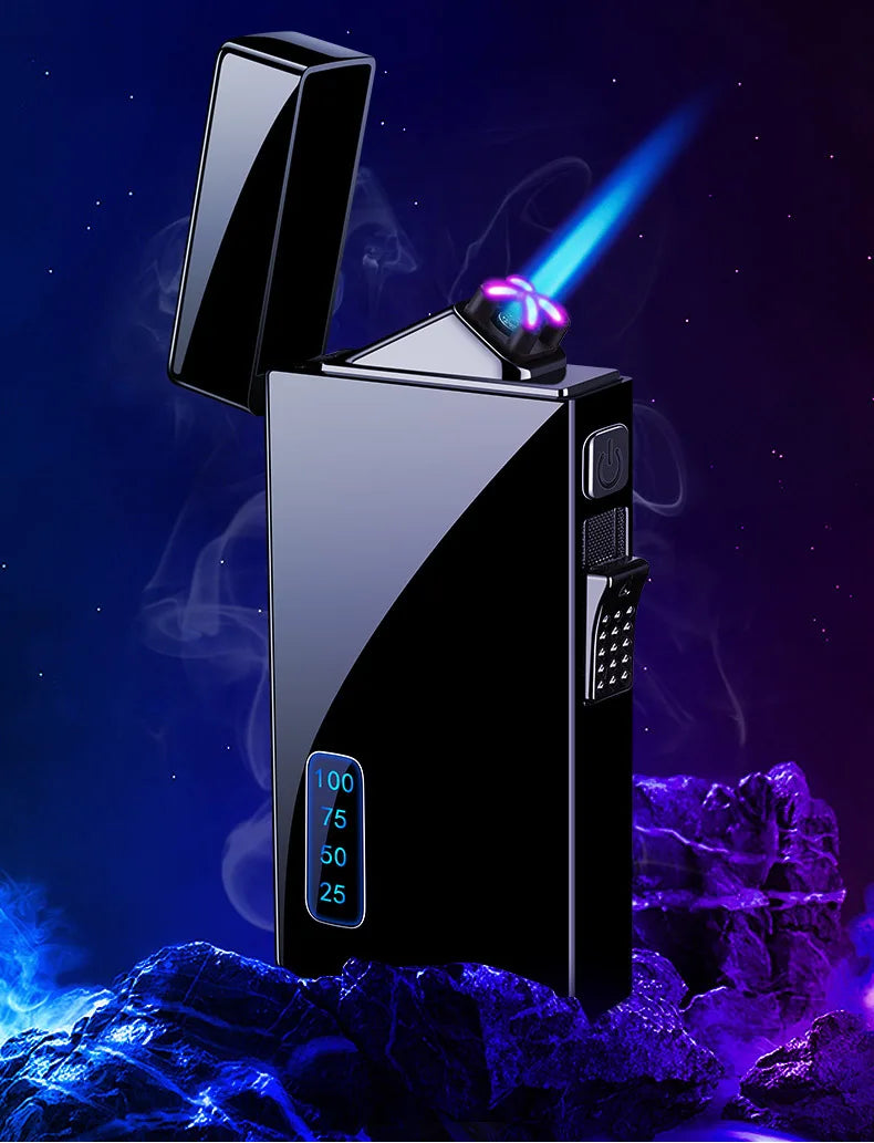 Double Purpose Electric Lighter Butane Gas Torch Lighter Windproof Dual Arc Lighters Smoke Cigarette Gadgets for Men Gifts Box