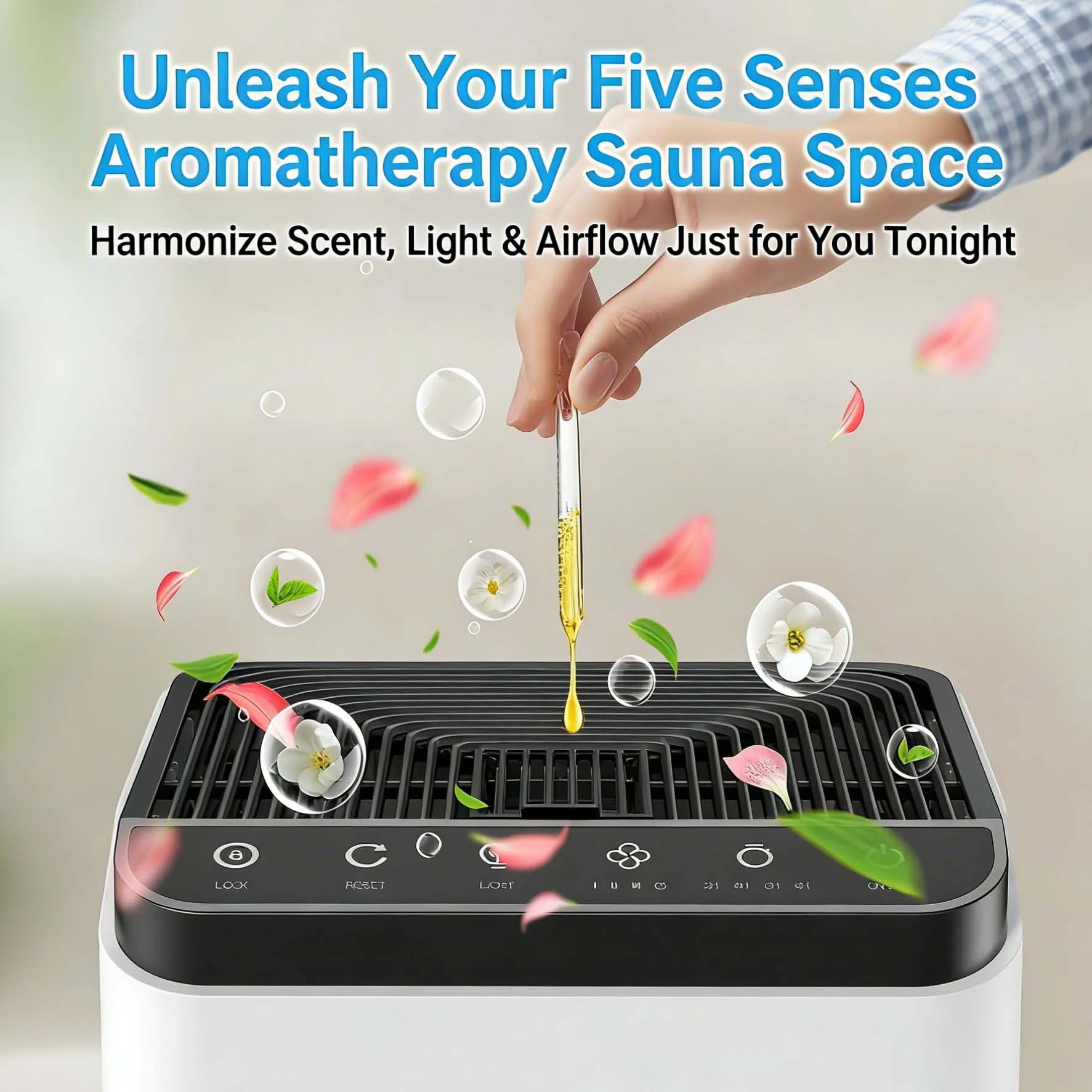 Air Purifiers For Home Large Rooms, True HEPA AP001 For Bedroom Up To 60 Square Meter, 3 In 1 Filters, Air Quality Monitor