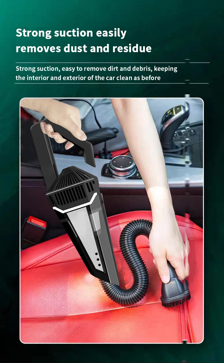 Car vacuum cleaner, portable 35000pa high suction wet and dry vacuum cleaner, car 12V cigarette lighter socket