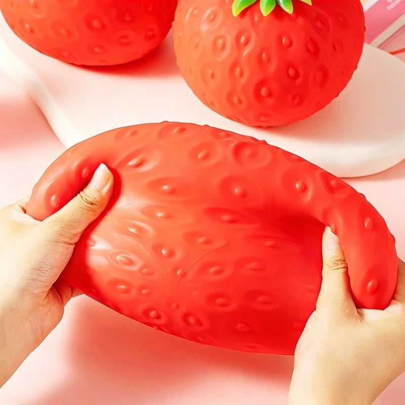 Slow-Rebound Strawberry Stress-Relief Toy – Moldable Stress Ball, Suitable for Adults and as a Gift for Friends