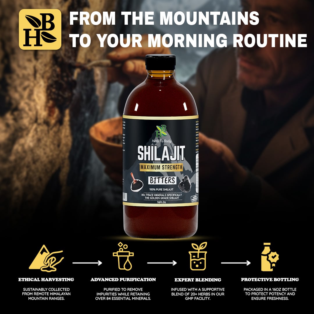 Herb to Body Shilajit Bitter Liquid Supplement 16oz