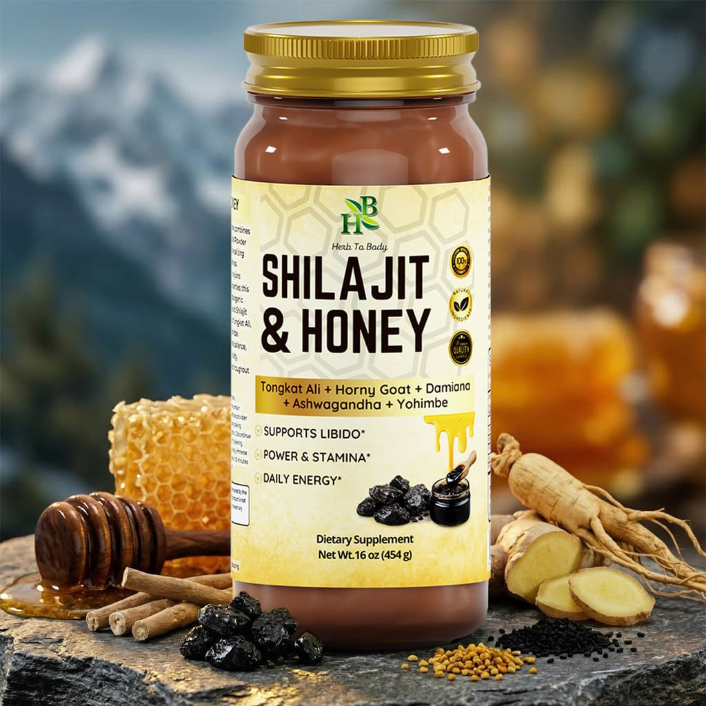 Herb to Body Shilajit Honey Botanical Blend 16oz Jar