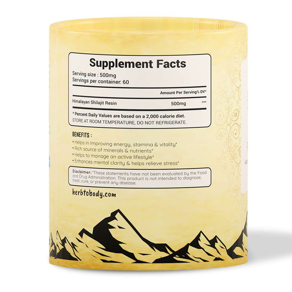 Herb To Body Himalayan Shilajit Resin 30g Mineral Supplement