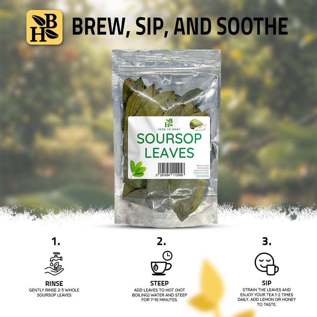 Herb to Body Organic Soursop Leaves 50g 80 Count