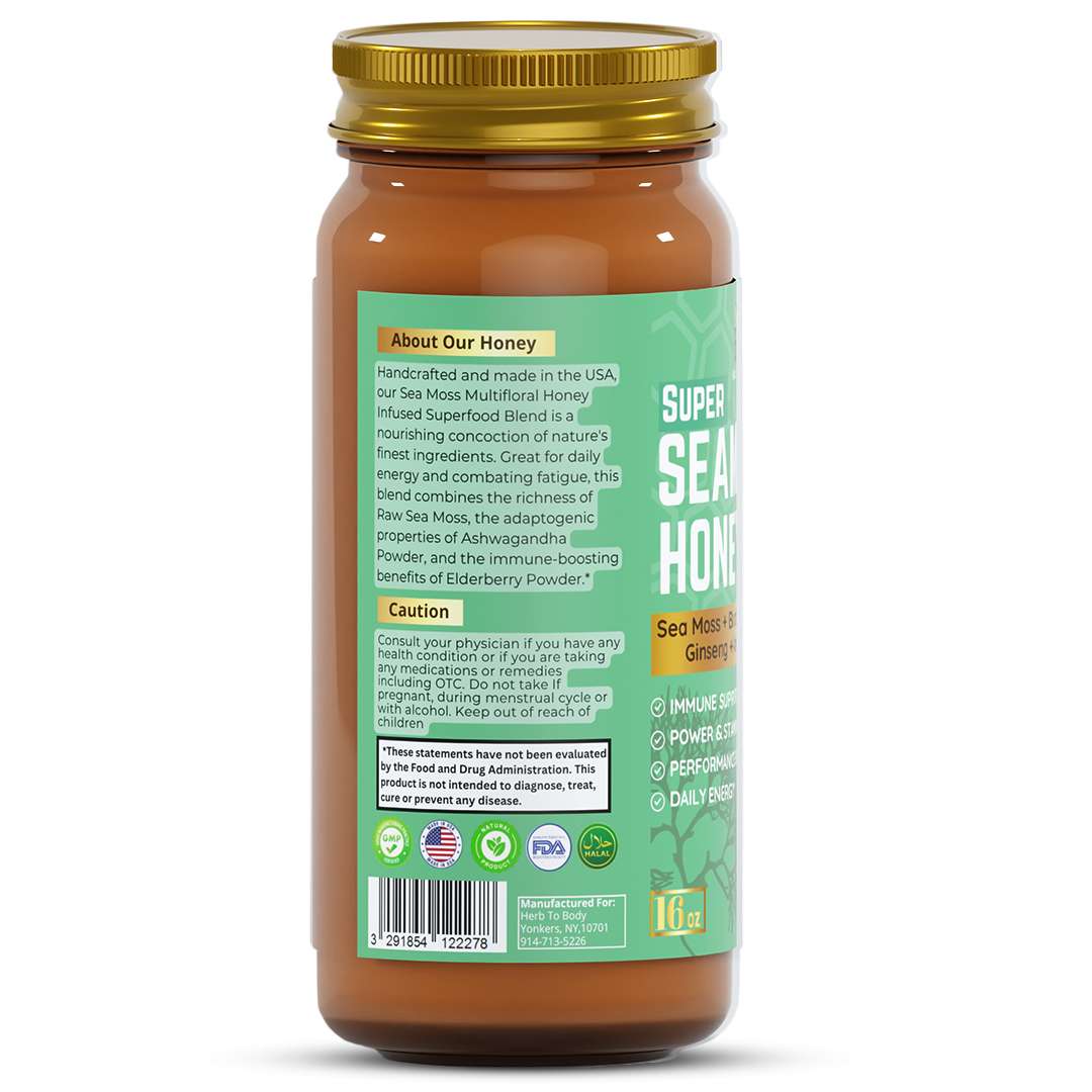 Herb to Body Super Sea Moss Honey Botanical Blend 16oz