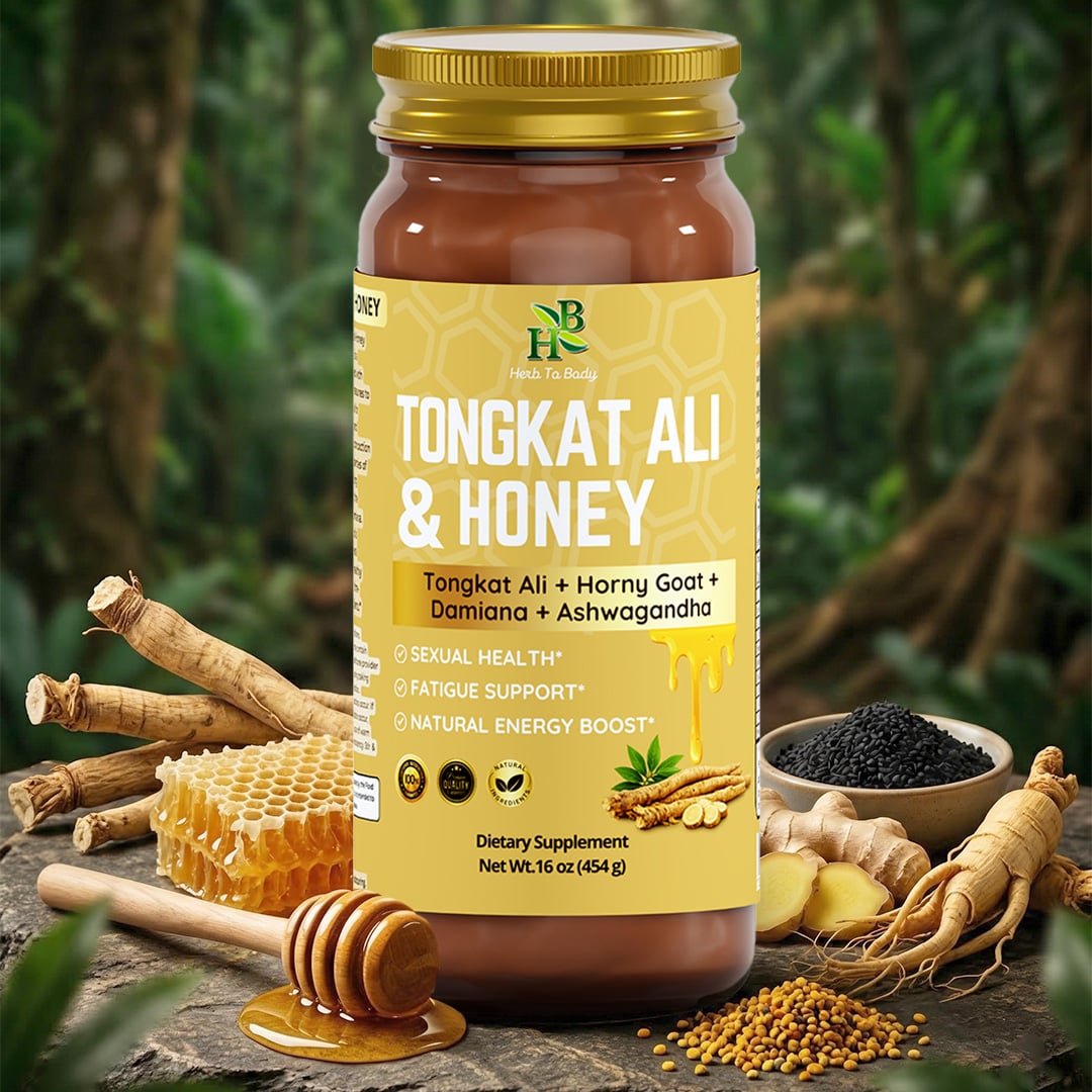Herb to Body Natural Tongkat Ali Honey 16oz Jar