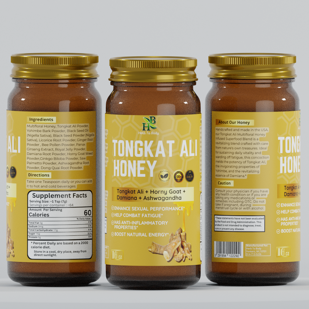 Herb to Body Natural Tongkat Ali Honey 16oz Jar