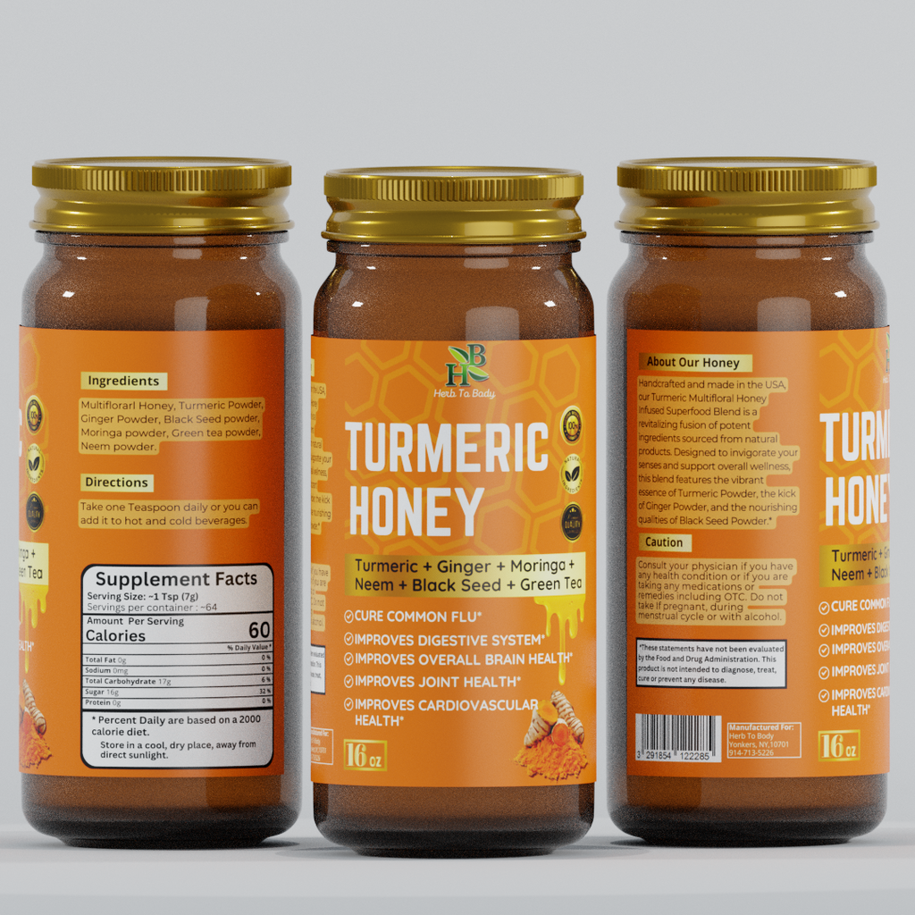 Herb to Body Turmeric Honey Botanical Blend 16 oz