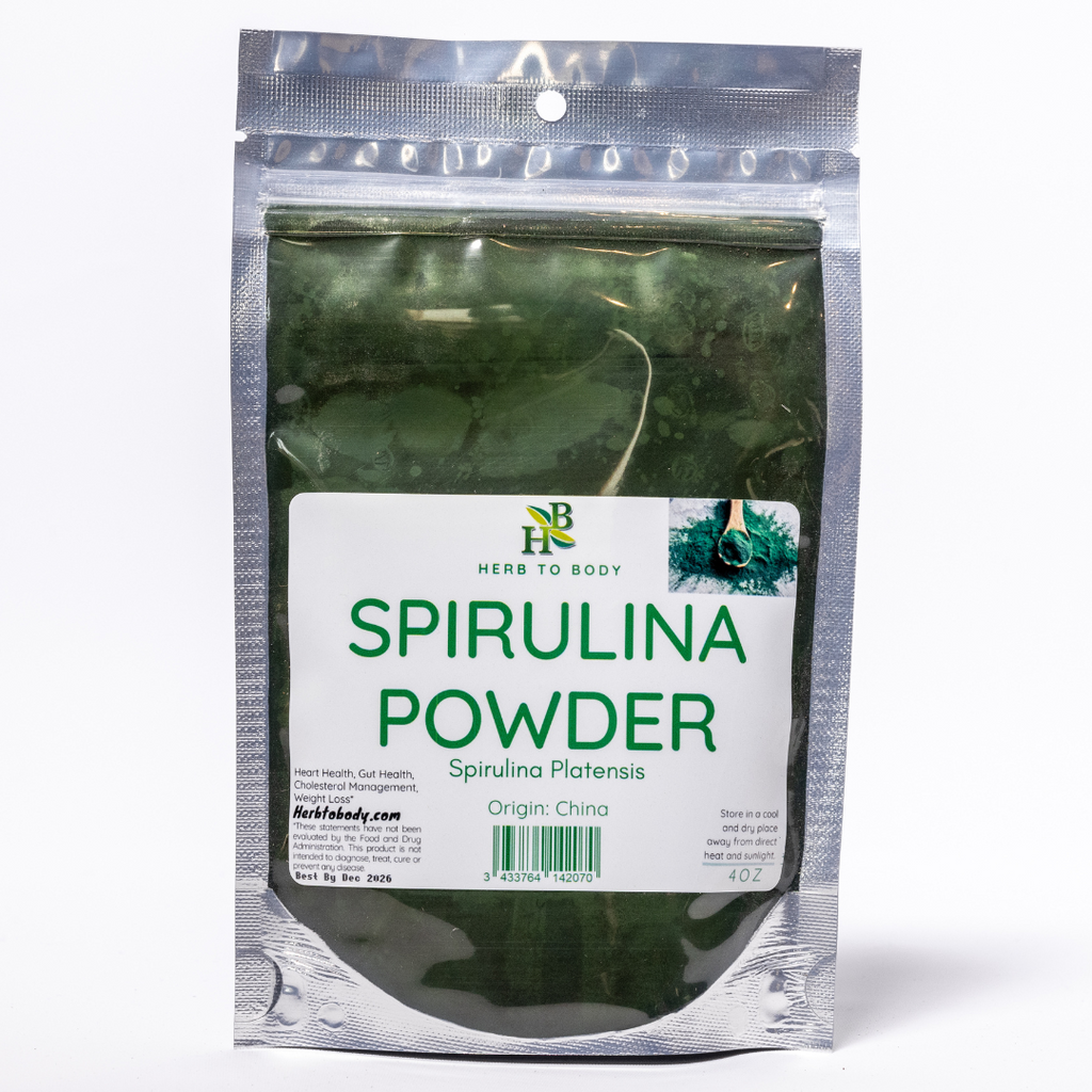 Herb To Body Spirulina Platensis Superfood Powder 4oz and 1lb