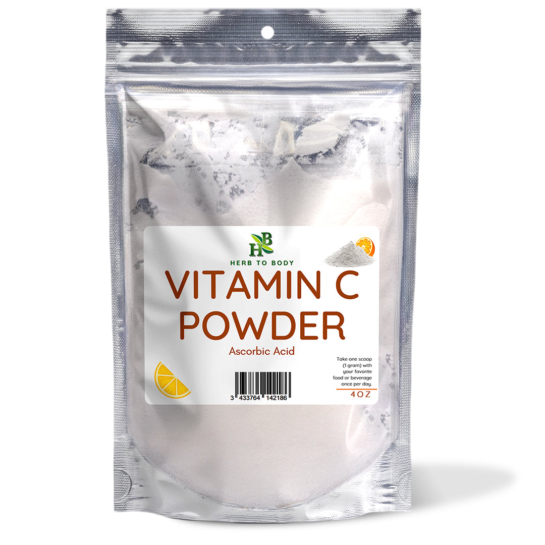 Herb To Body Pure Vitamin C Powder Ascorbic Acid Supplement