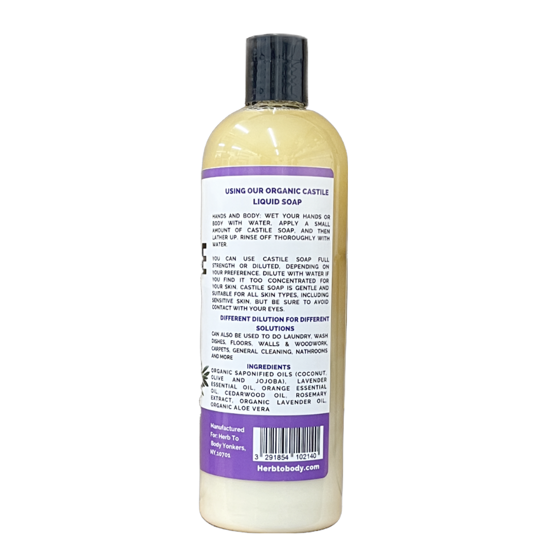 Herb to Body Lavender Castile Liquid Soap Organic 16 fl oz