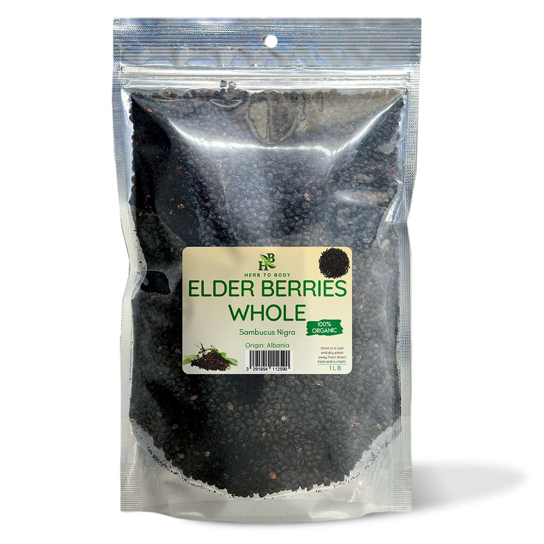 Herb To Body Organic Whole Dried Elderberries Sambucus Nigra