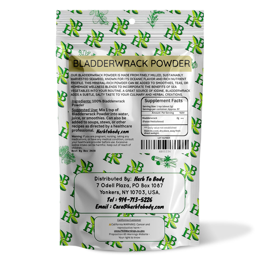 Herb To Body Bladderwrack Powder Marine Botanical Supplement