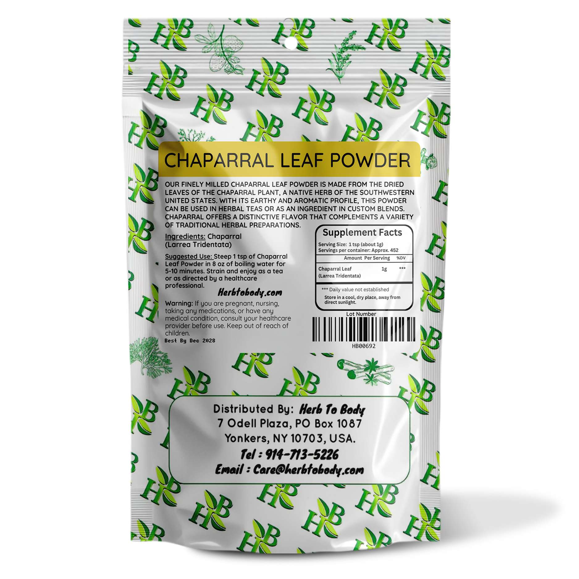 Herb To Body Chaparral Leaf Powder Larrea Tridentata