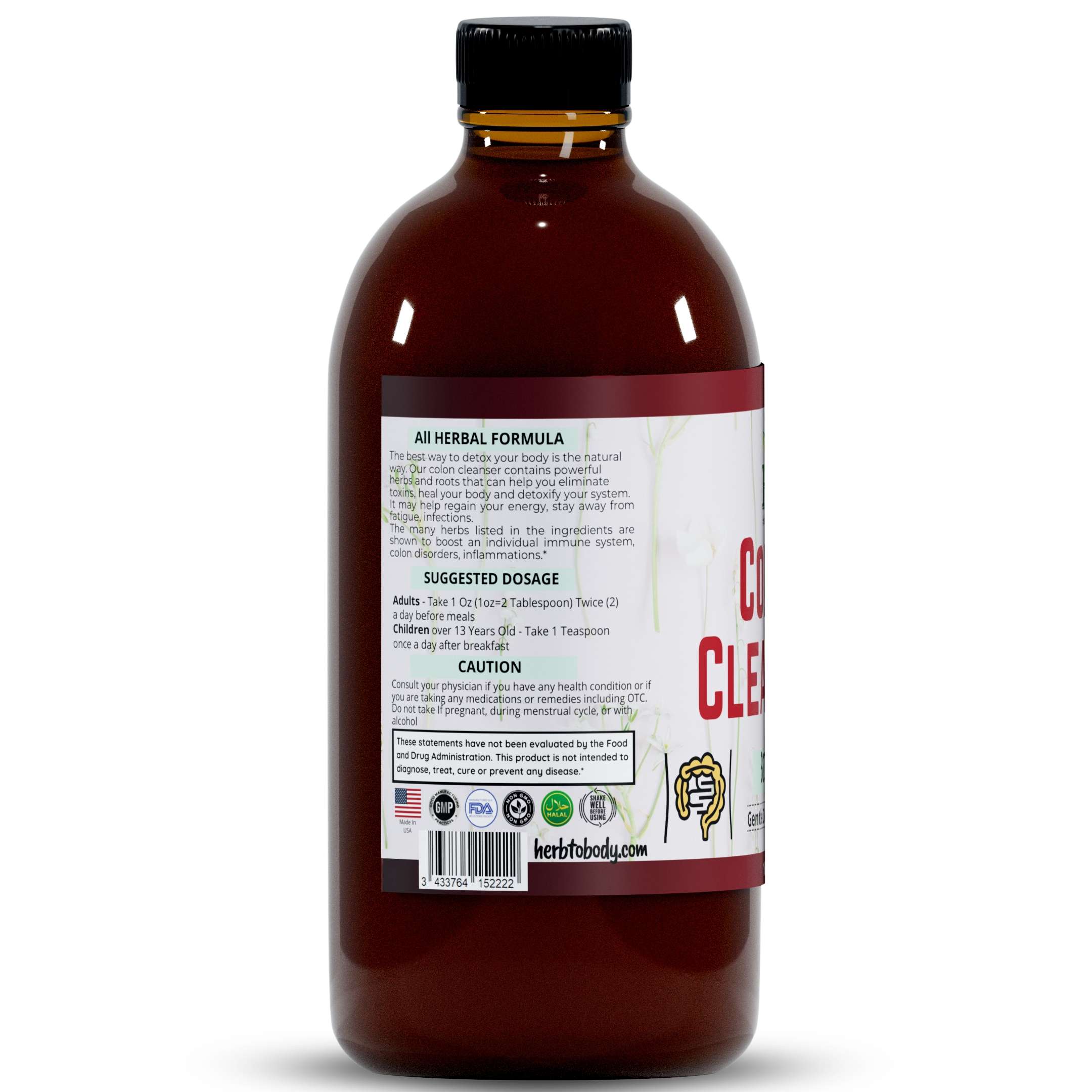 Herb to Body Herbal Bitters Tonic Digestive Supplement 16oz