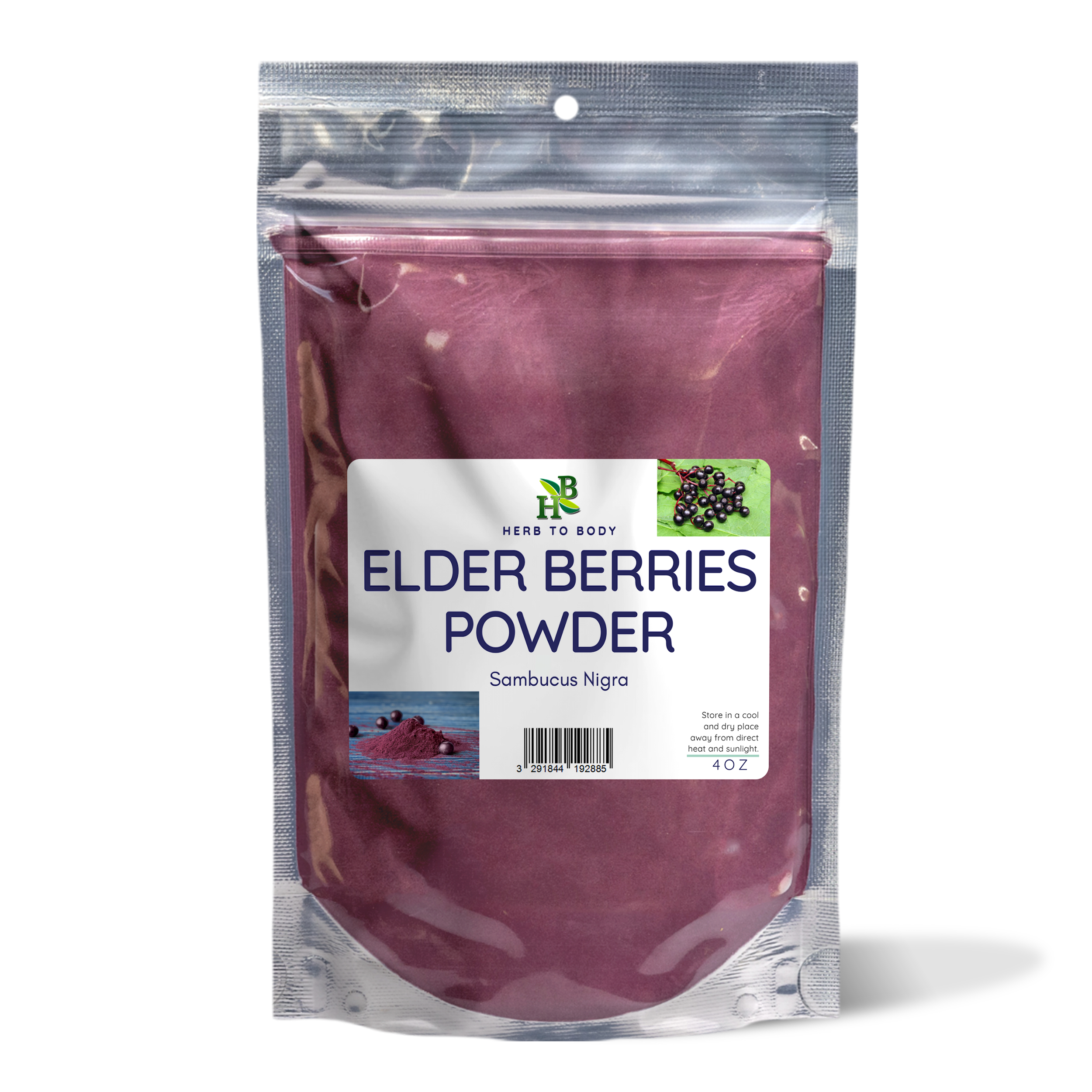 Herb to Body Sambucus Nigra Elderberry Powder Dried Fruit