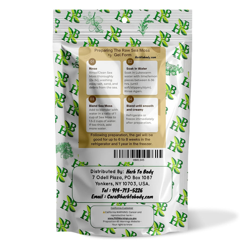 Herb to Body Gold Irish Sea Moss Wildcrafted Dried Algae