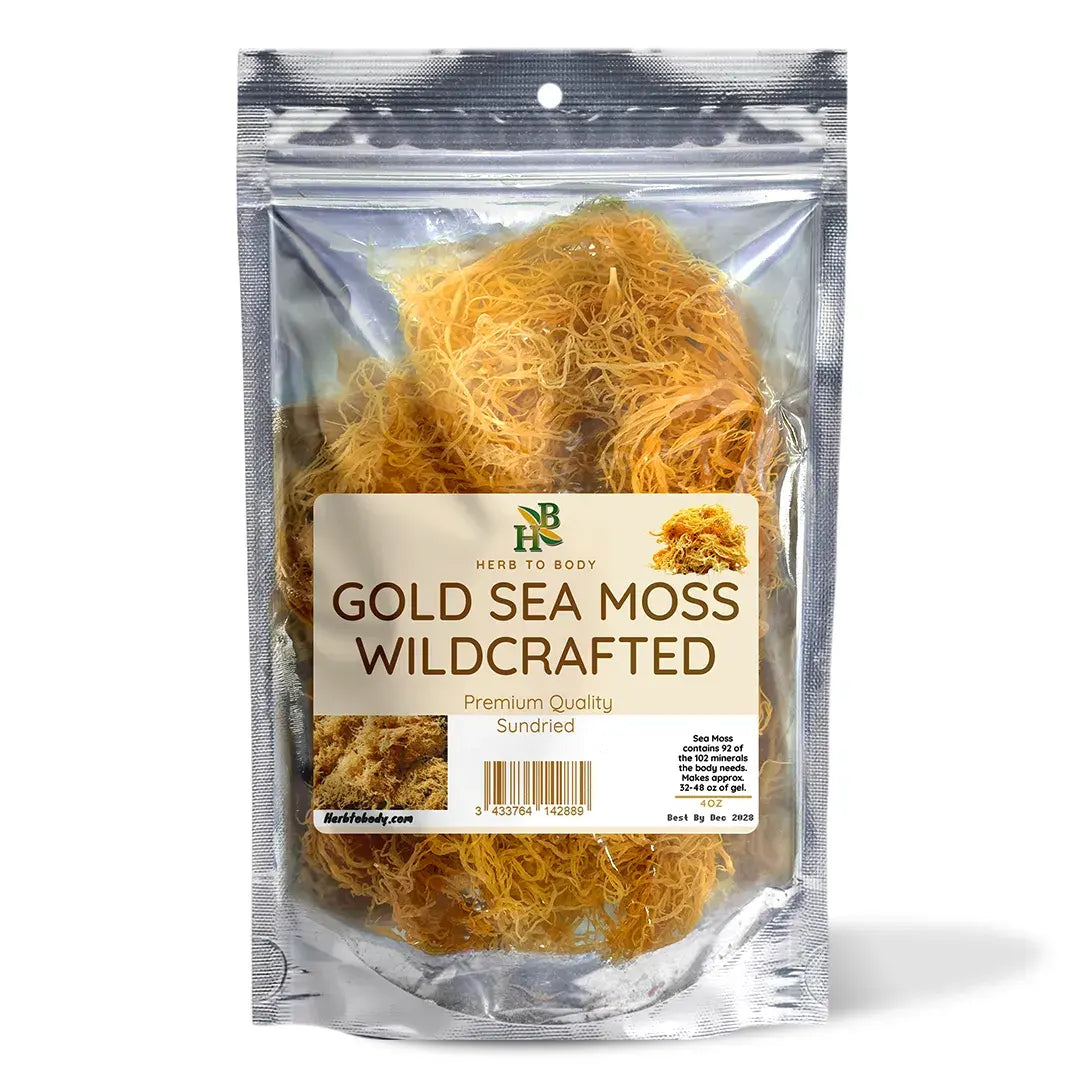 Herb to Body Gold Irish Sea Moss Wildcrafted Dried Algae